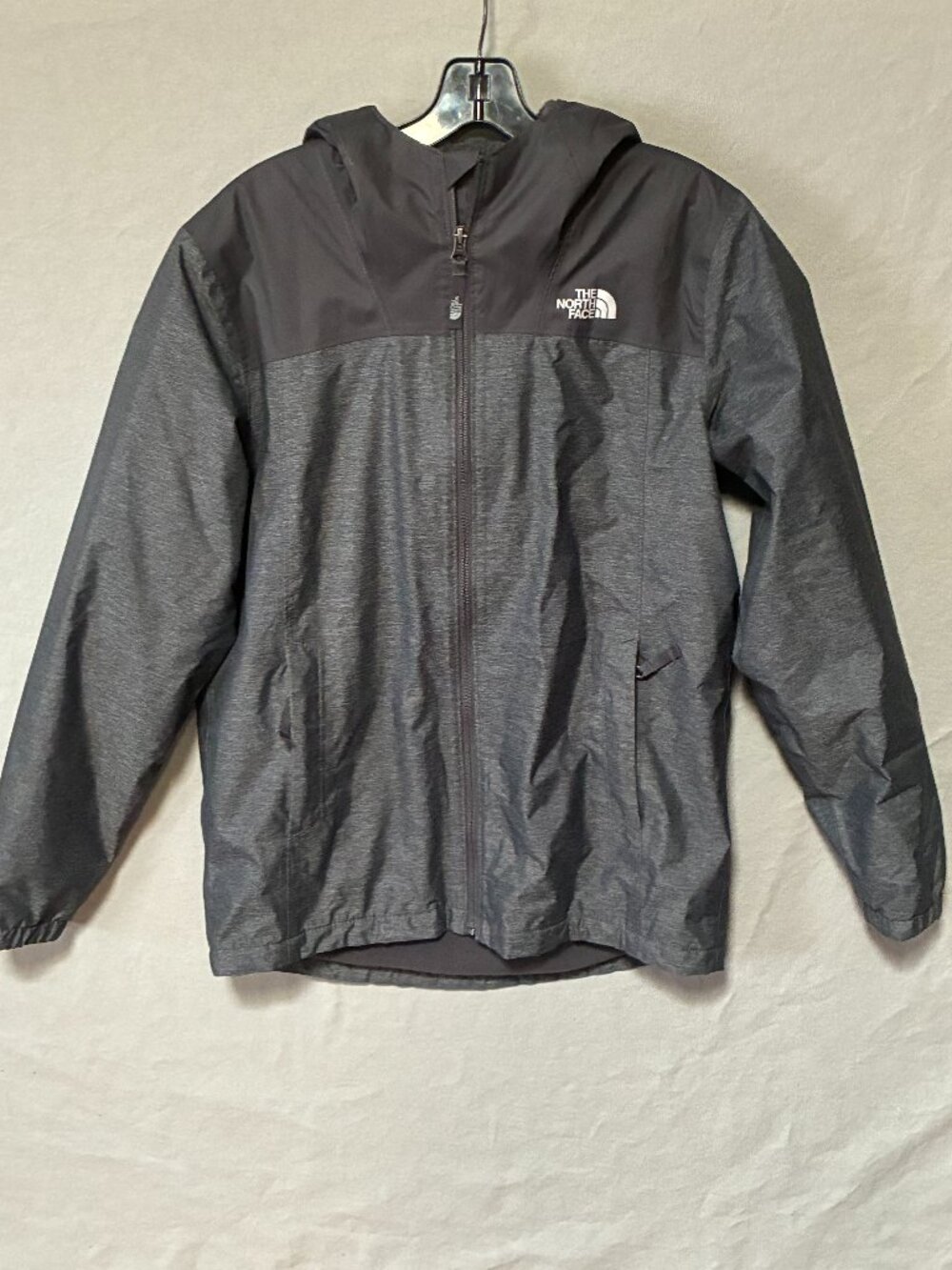 THE NORTH FACE BOYS' WARM STORM JACKET Black Gray Sz XL 18/20 Water-Resistant,